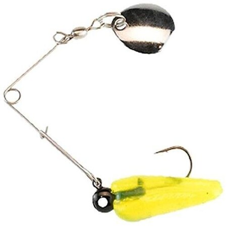 Johnson Beetle Spin Jig 1, 132Oz, Fluorescent Chartreuse Nickel Blade, 4PK BSVP1/32-FC